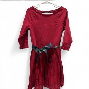 Polo by Ralph Lauren Red Dress with Plaid Belt Girl’s Size 7